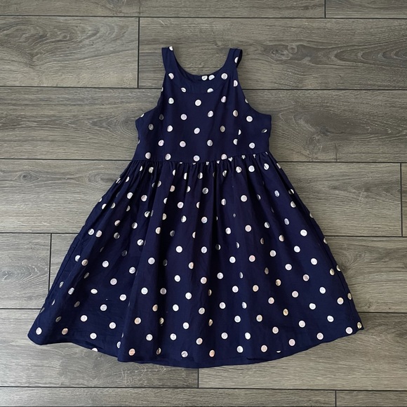Gymboree Blue Polka Dot Dress Girls Size 7 - Picture 8 of 10